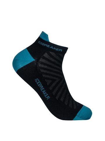 Black / Blue Icebreaker Merino Run+ Ultralight Micro Men's Socks | AU 1034CTVE